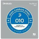 DADDARIO PL010-5 5-PACK SINGLE PLAIN STEEL 010