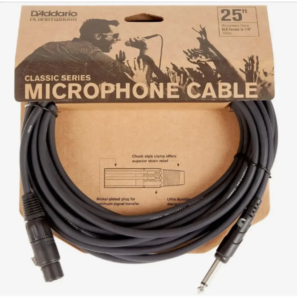 DADDARIO PW-CGMIC-25 25" CLS XLR FM TO 1/4" UNBAL