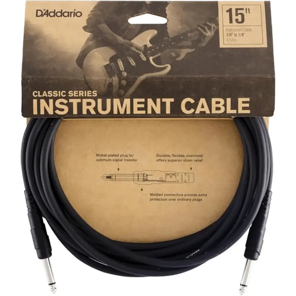 DADDARIO PW-CGT-15 15' CLS SER 1/4" INST CBL