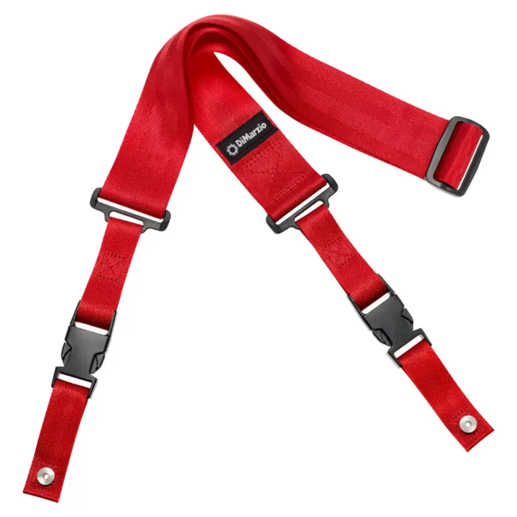 DIMARZIO DD2200RD CLIPLOCK GUITAR STRAP, RED NYLON