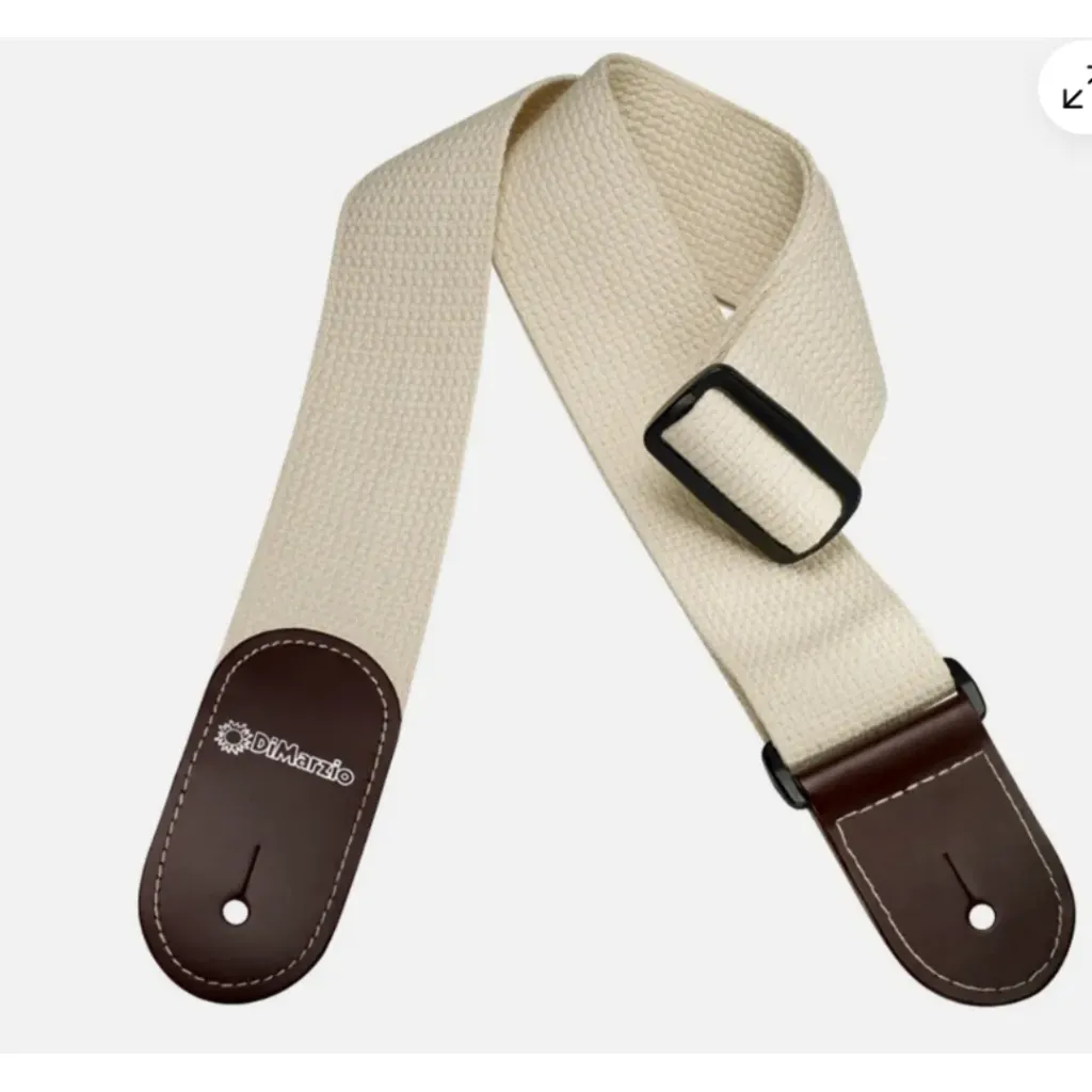 DIMARZIO DD3100CN 2" COTTON STRAP,NATURAL,WITH TABS & TIE CORD