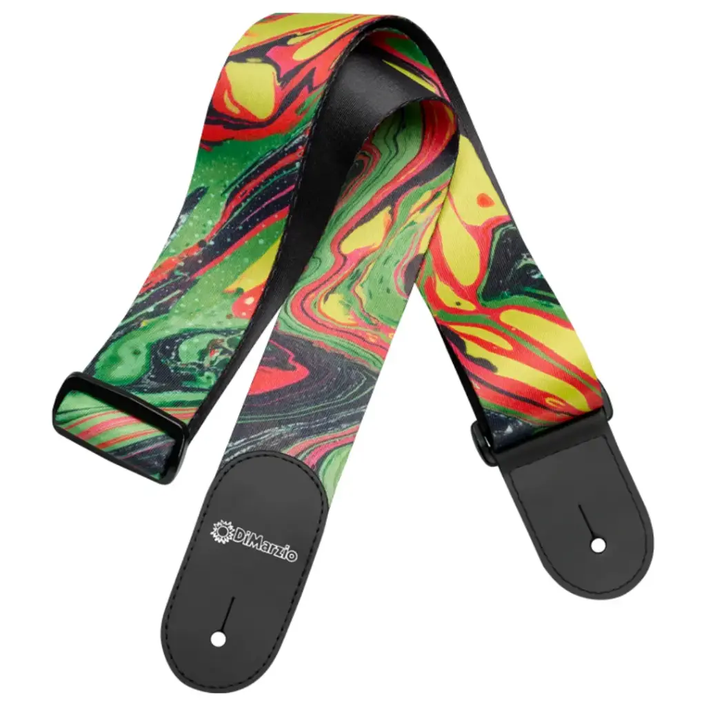 DIMARZIO DD3141 STEVE VAI TAB STRAP,2"GREEN UNIVERSE