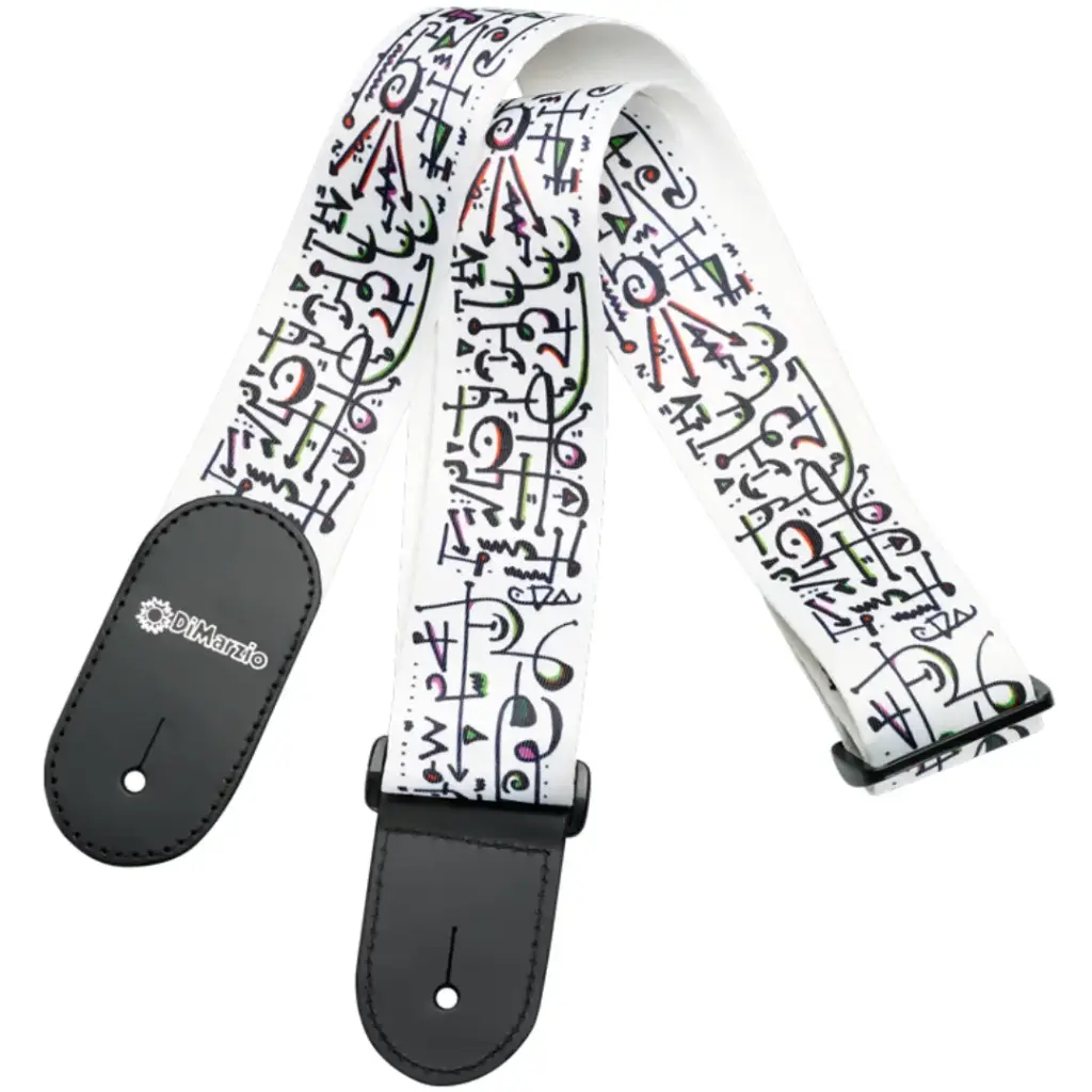 DIMARZIO DD3142 STEVE VAI ART TAB STRAP,2",WHITE