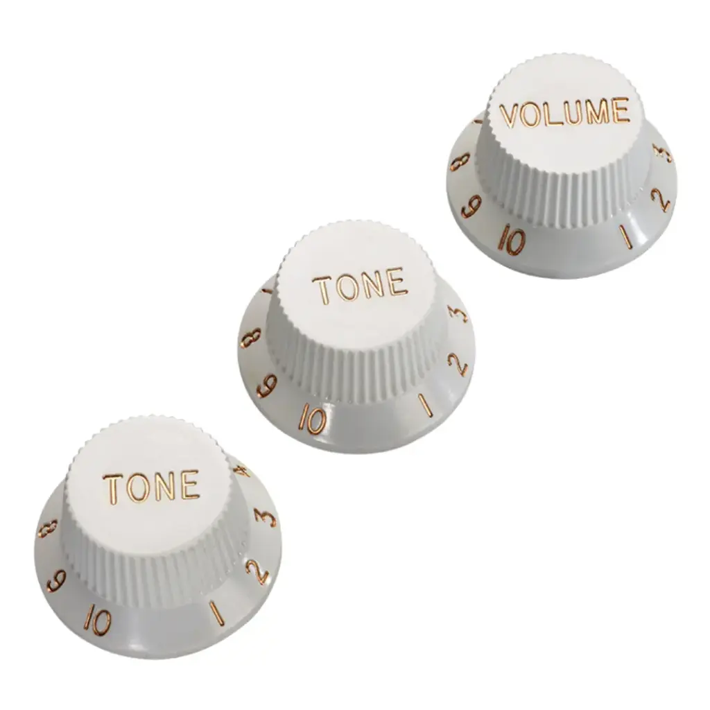 DIMARZIO DM2111W VINTAGE STRAT REPL KNOBS,WHITE, MADE IN KOREA