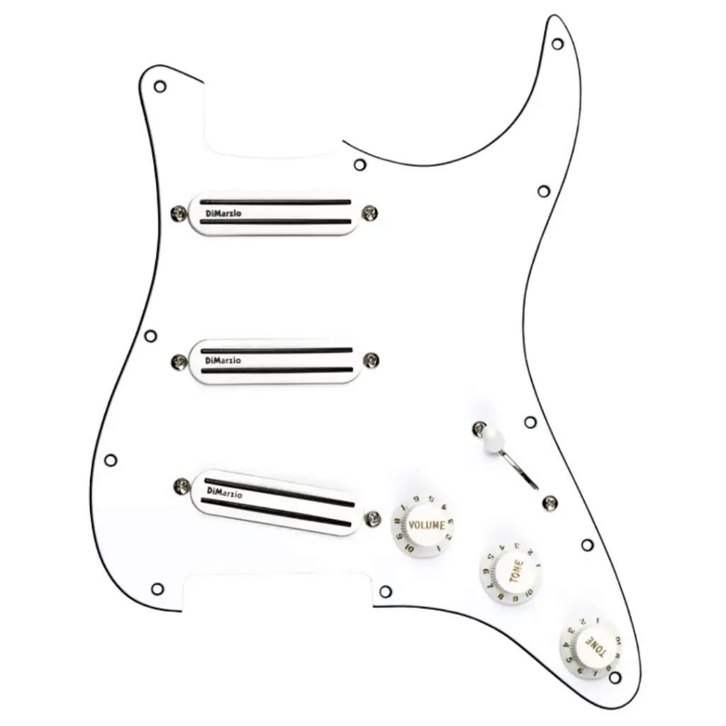 DIMARZIO FG2108WA7 Pickguard Assembly,White,High Power (188/181/182)