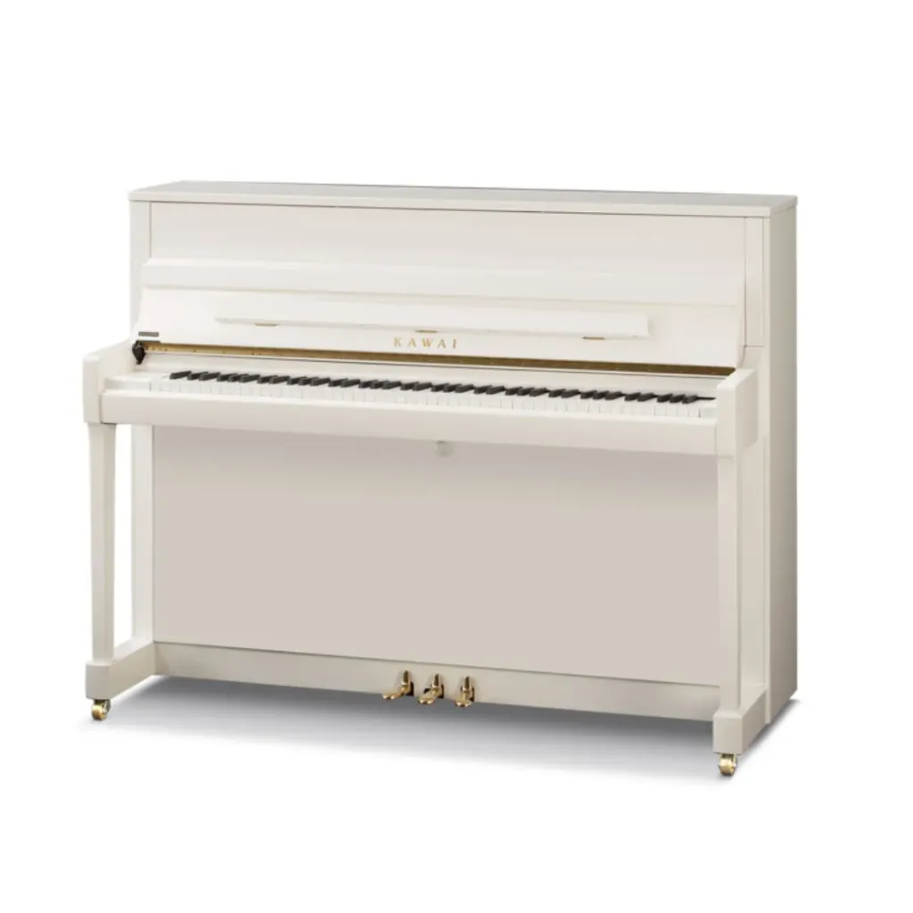 [K-200 WHITE POLISH] KAWAI K-200 WHITE POLISH UPRIGHT PIANO W/BENCH-WHITE POLISH-(114cm)