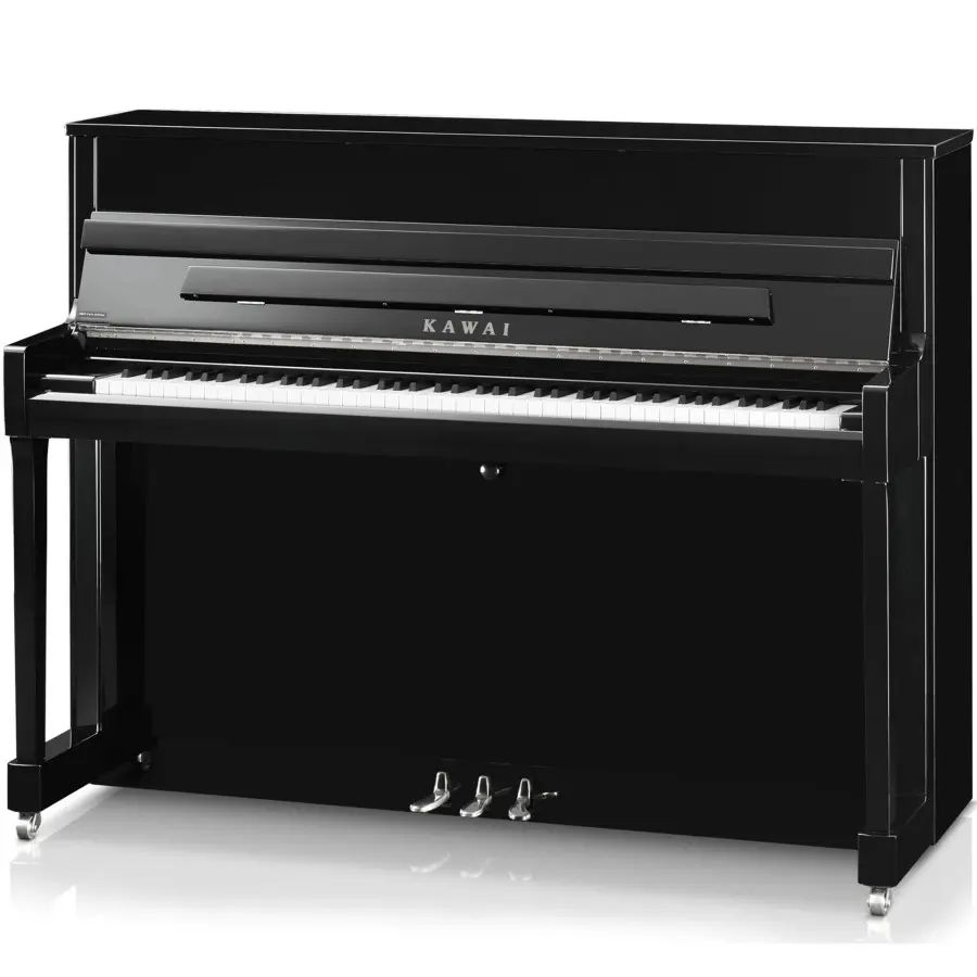 KAWAI K-200M/PEP UPRIGHT PIANO W/BENCH-EBONY POLISH-(114cm)