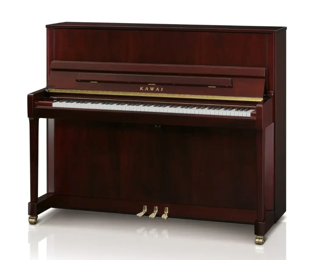 KAWAI K-300 MAHOGANY POLISH UPRIGHT PIANO W/BENCH-(122 cm)