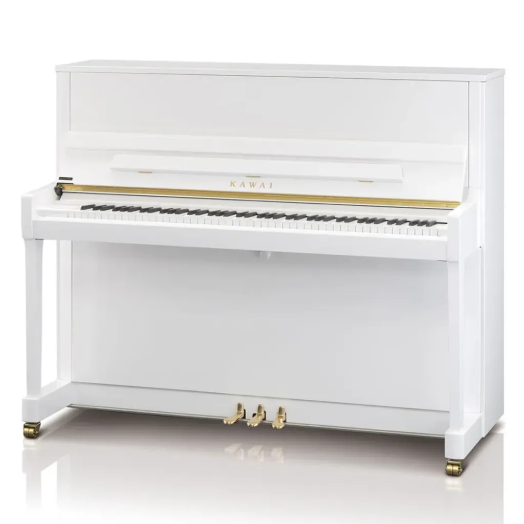 [K-300 WHITE POLISH JP] KAWAI K-300 WHITE POLISH JP UPRIGHT PIANO W/BENCH-(122cm)
