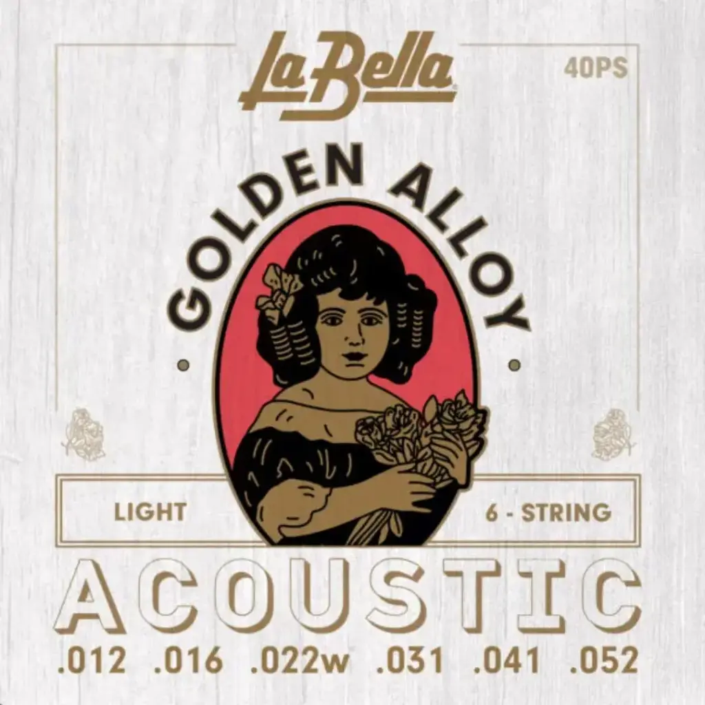 LABELLA 40PS SET ACOUS GTR GLDN ALLOY LITE