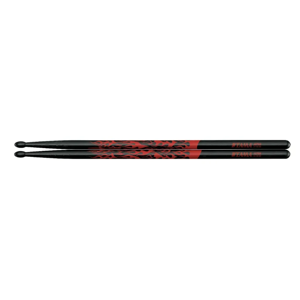TAMA 5A-F-BR Oak Stick (Rhythmic Fire, Red on Black)
