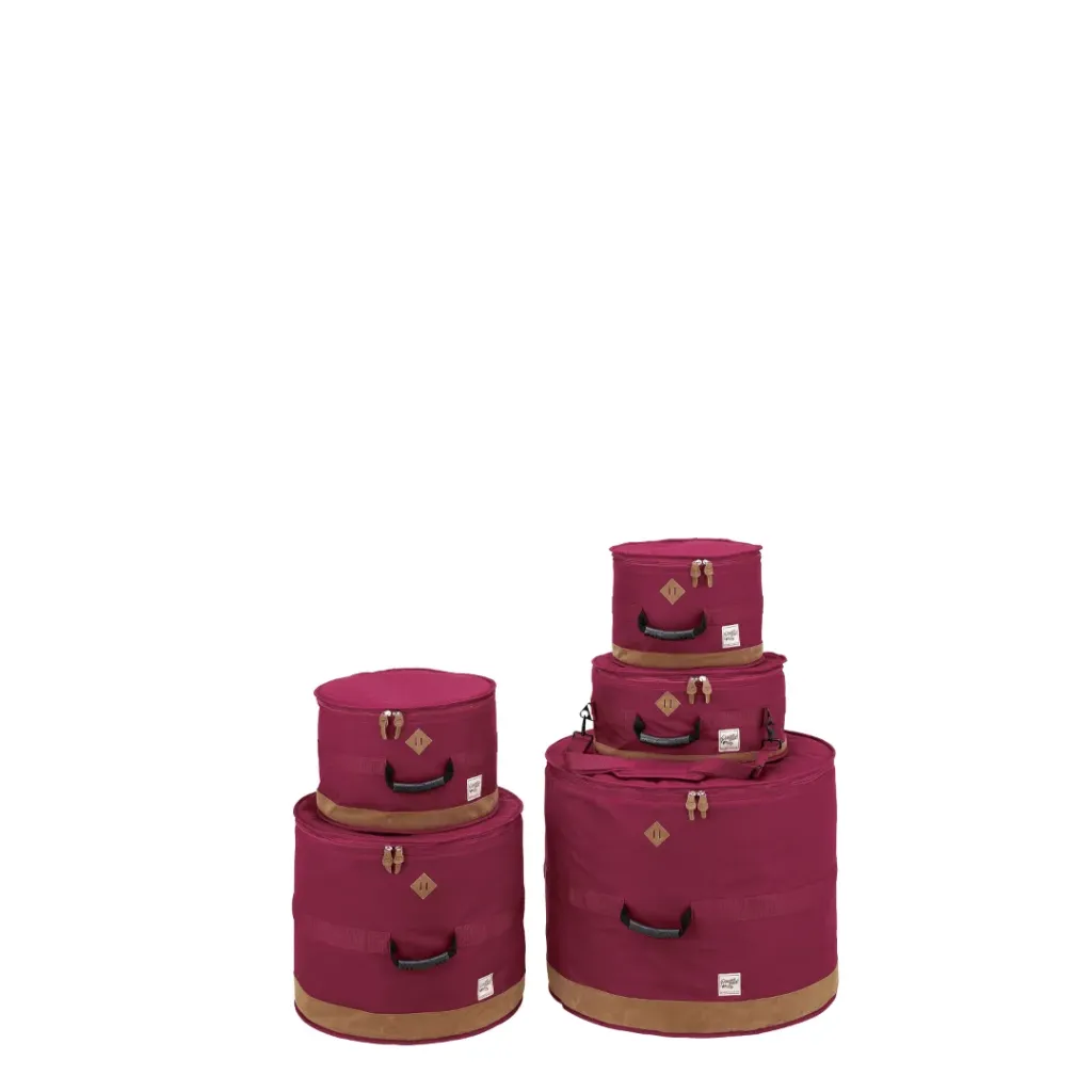 TAMA TDSS52KWR TAMA Power Pad Designer Collection Drum Bag Set for 5pc Drum Kit with 22"BD, Wine Red