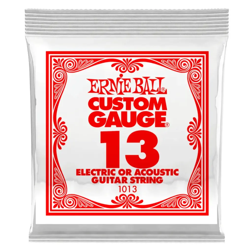 [P01013] Ernie Ball P01013 .013 PLAIN STEEL ELECTRIC OR ACOUSTIC GUITAR STRINGS 6 PACK