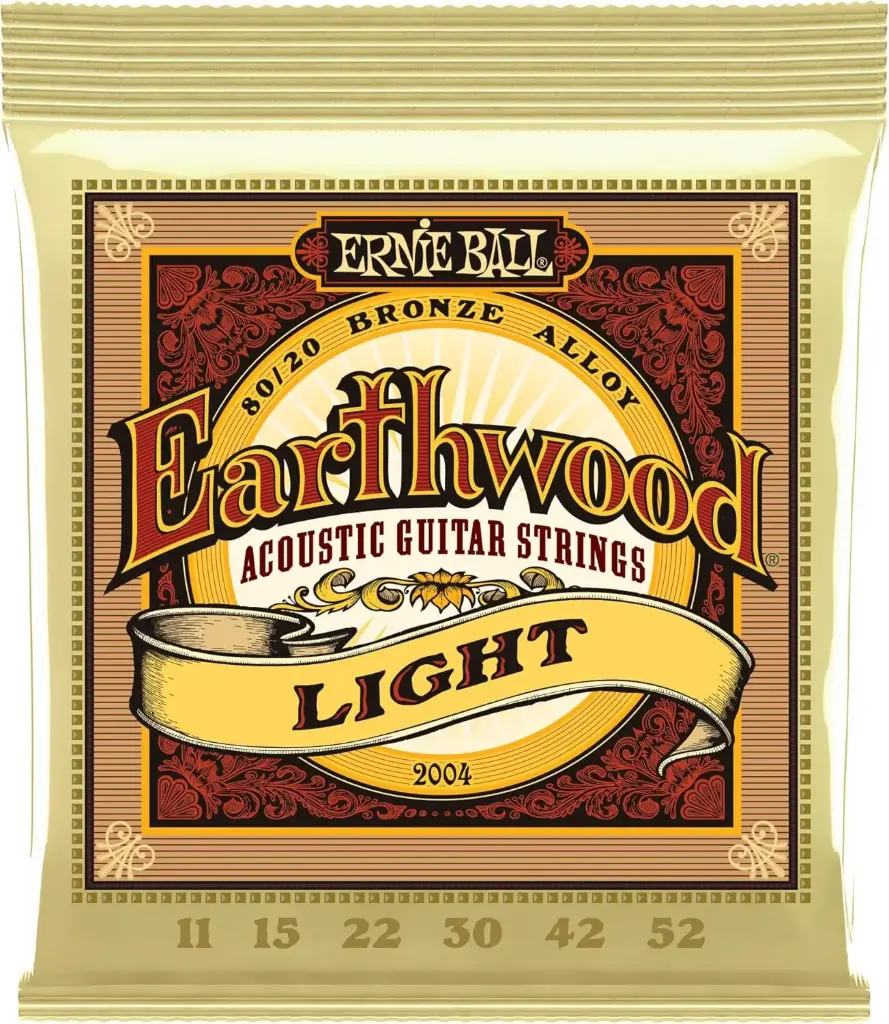 [P02004] Ernie Ball P02004 EARTHWOOD LIGHT 80/20 BRONZE ACOUSTIC GUITAR STRINGS - 11-52 GAUGE