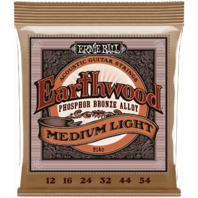 [P02146] Ernie Ball P02146 EARTHWOOD MEDIUM LIGHT PHOSPHOR BRONZE ACOUSTIC GUITAR STRINGS - 12-54 GAUGE