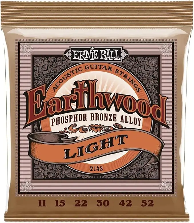 [P02148] Ernie Ball P02148 EARTHWOOD LIGHT PHOSPHOR BRONZE ACOUSTIC GUITAR STRINGS - 11-52 GAUGE