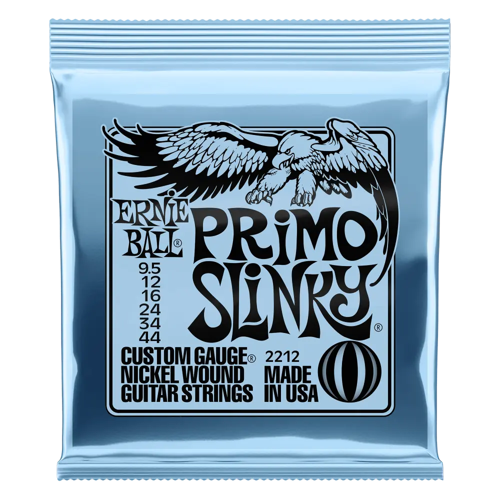 Ernie Ball P02212 PRIMO SLINKY NICKEL WOUND ELECTRIC GUITAR STRINGS - 9.5-44 GAUGE
