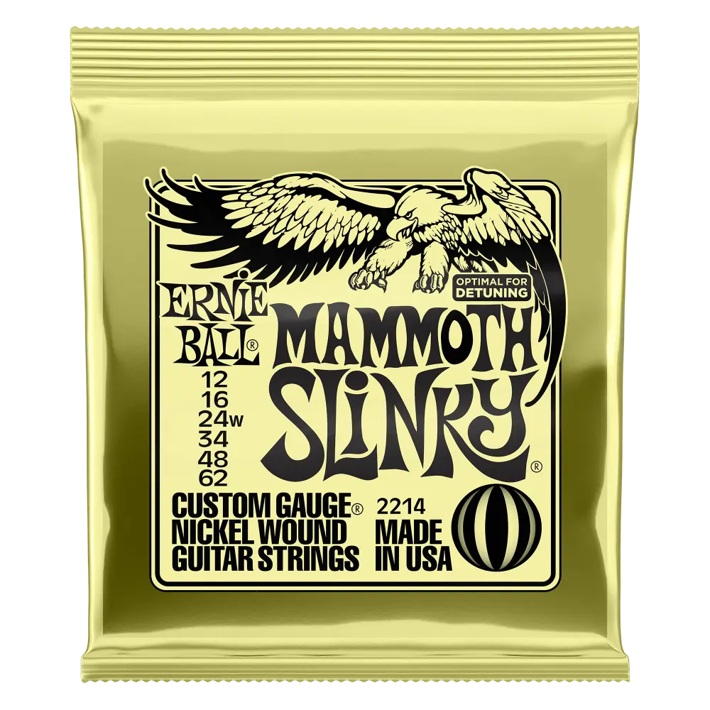 Ernie Ball P02214 MAMMOTH SLINKY NICKEL WOUND ELECTRIC GUITAR STRINGS - 12-62 (WOUND G) GAUGE