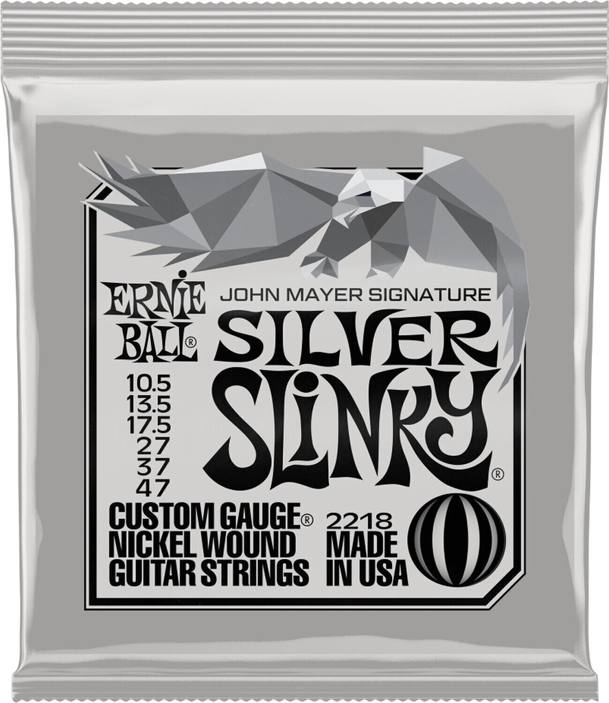 [P02218] Ernie Ball P02218 JOHN MAYER SILVER SLINKY NICKEL WOUND ELECTRIC GUITAR STRINGS  - 10.5-47 GAUGE