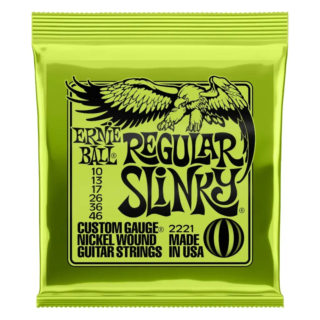 Ernie Ball P02221 REGULAR SLINKY NICKEL WOUND ELECTRIC GUITAR STRINGS - 10-46 GAUGE