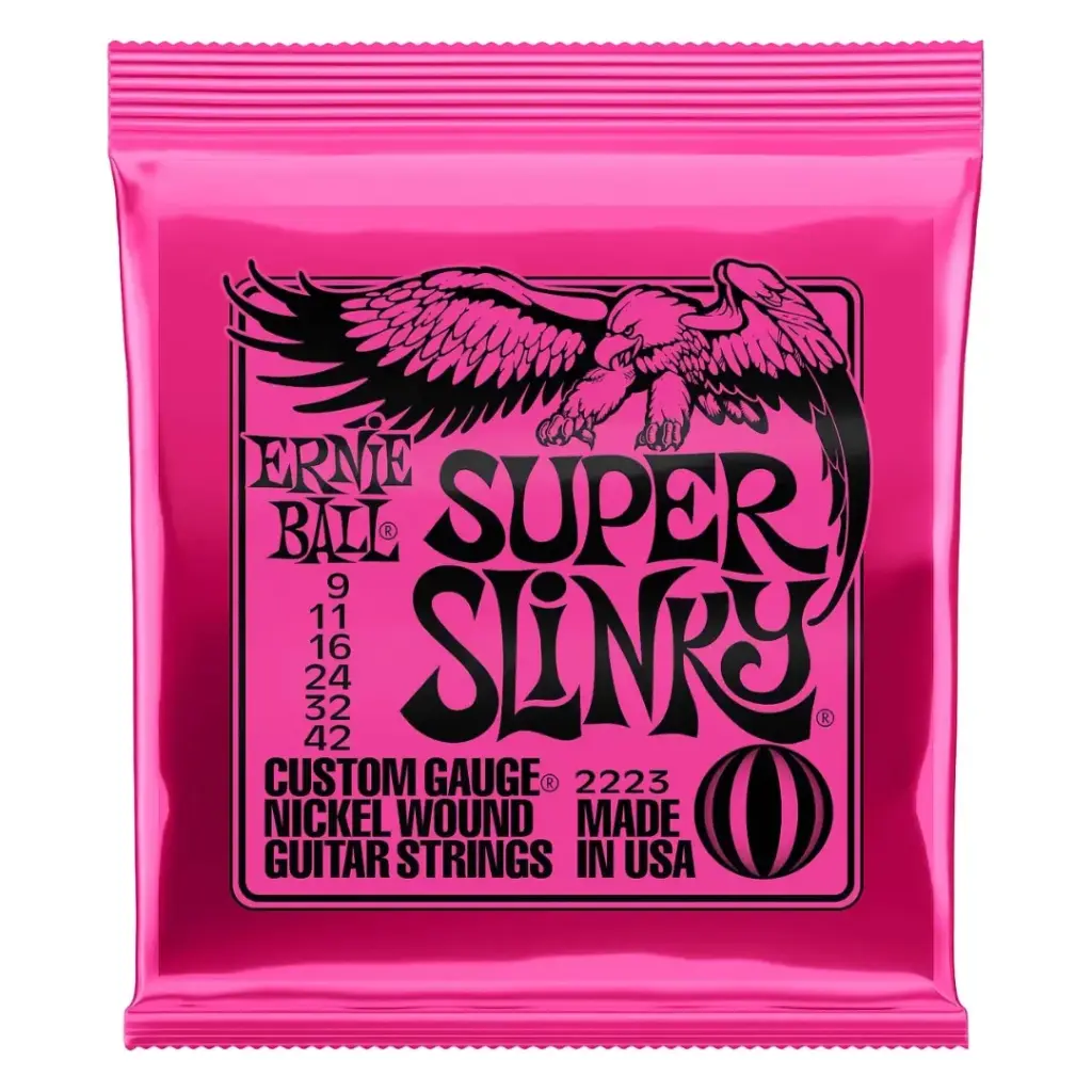 Ernie Ball P02223 SUPER SLINKY NICKEL WOUND ELECTRIC GUITAR STRINGS - 9-42 GAUGE