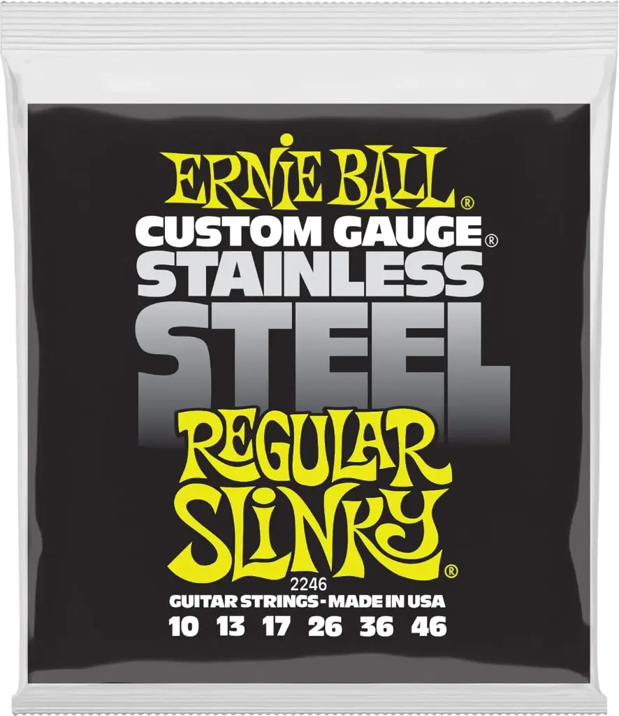 Ernie Ball P02246 REGULAR SLINKY STAINLESS STEEL WOUND ELECTRIC GUITAR STRINGS - 10-46 GAUGE
