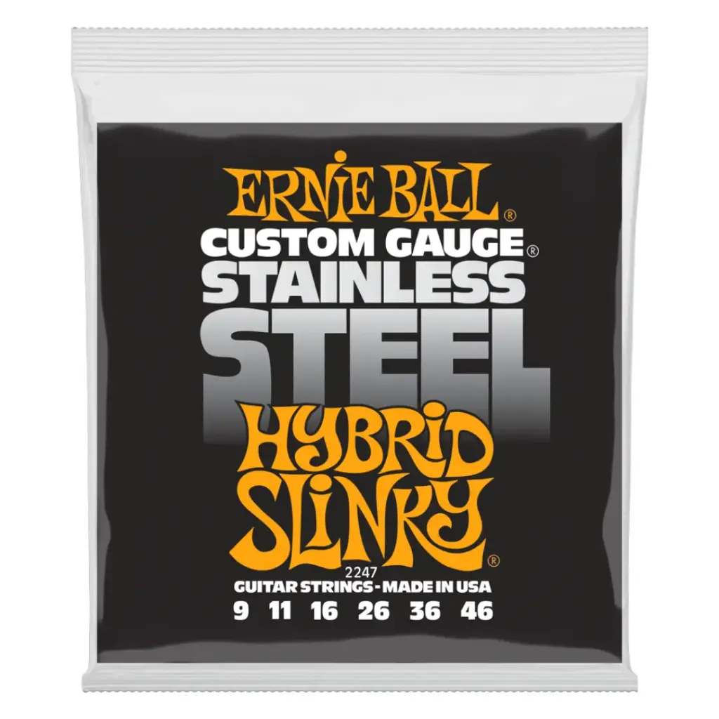 Ernie Ball P02247 HYBRID SLINKY STAINLESS STEEL WOUND ELECTRIC GUITAR STRINGS - 9-46 GAUGE