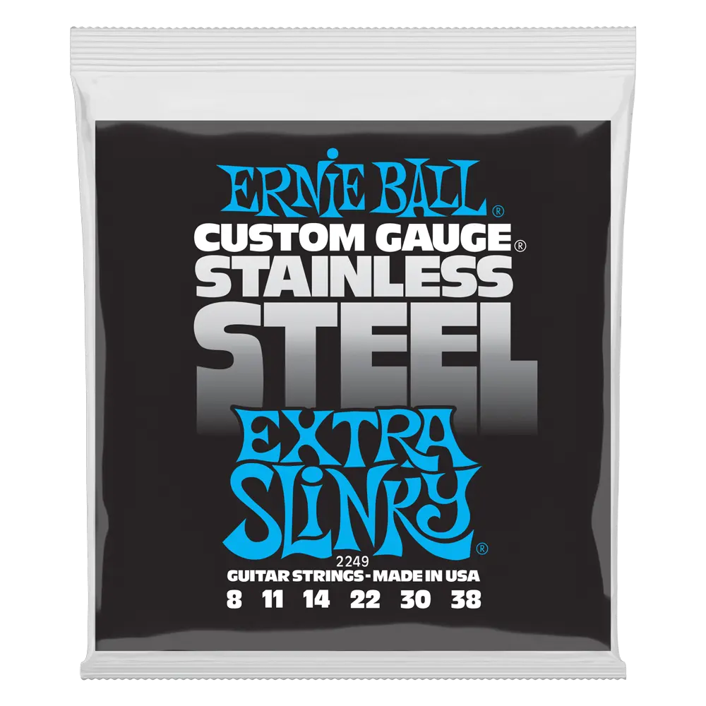 Ernie Ball P02249 EXTRA SLINKY STAINLESS STEEL WOUND ELECTRIC GUITAR STRINGS - 8-38 GAUGE