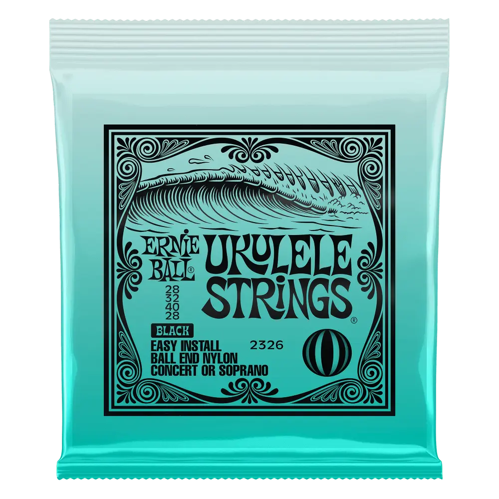 Ernie Ball P02326 CONCERT/SOPRANO NYLON BALL-END UKULELE STRINGS - BLACK