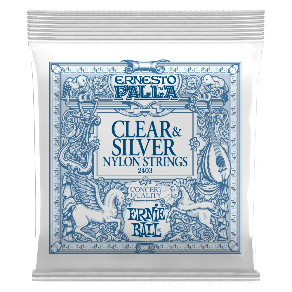 Ernie Ball P02403 ERNESTO PALLA CLEAR & SILVER NYLON CLASSICAL GUITAR STRINGS