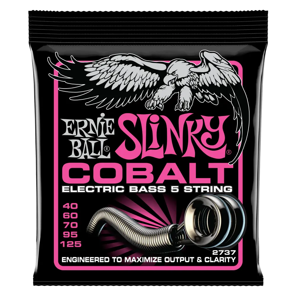 Ernie Ball P02737 SUPER SLINKY COBALT 5-STRING ELECTRIC BASS STRINGS 40-125 GAUGE