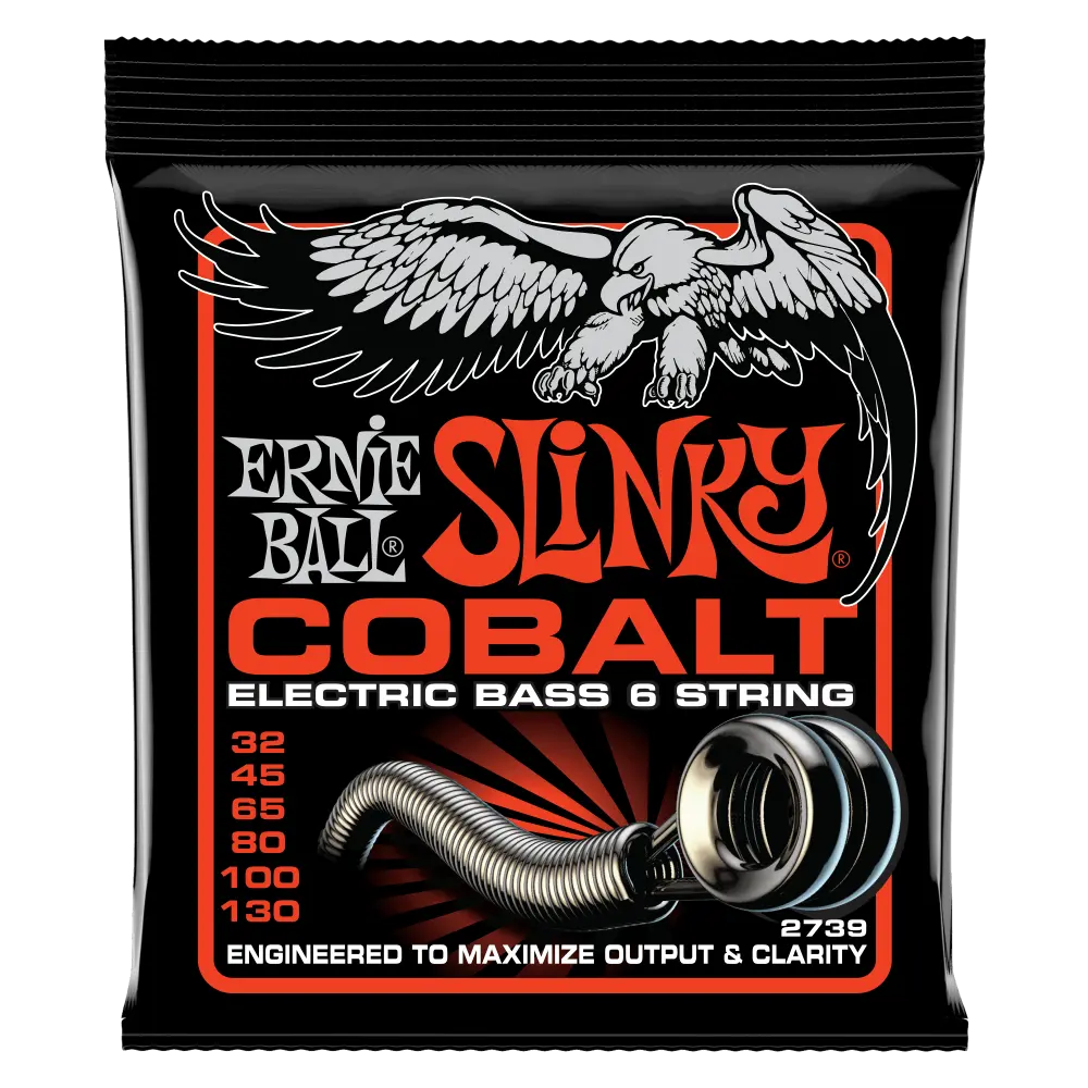 Ernie Ball P02739 SLINKY COBALT 6-STRING ELECTRIC BASS STRINGS 32-130 GAUGE