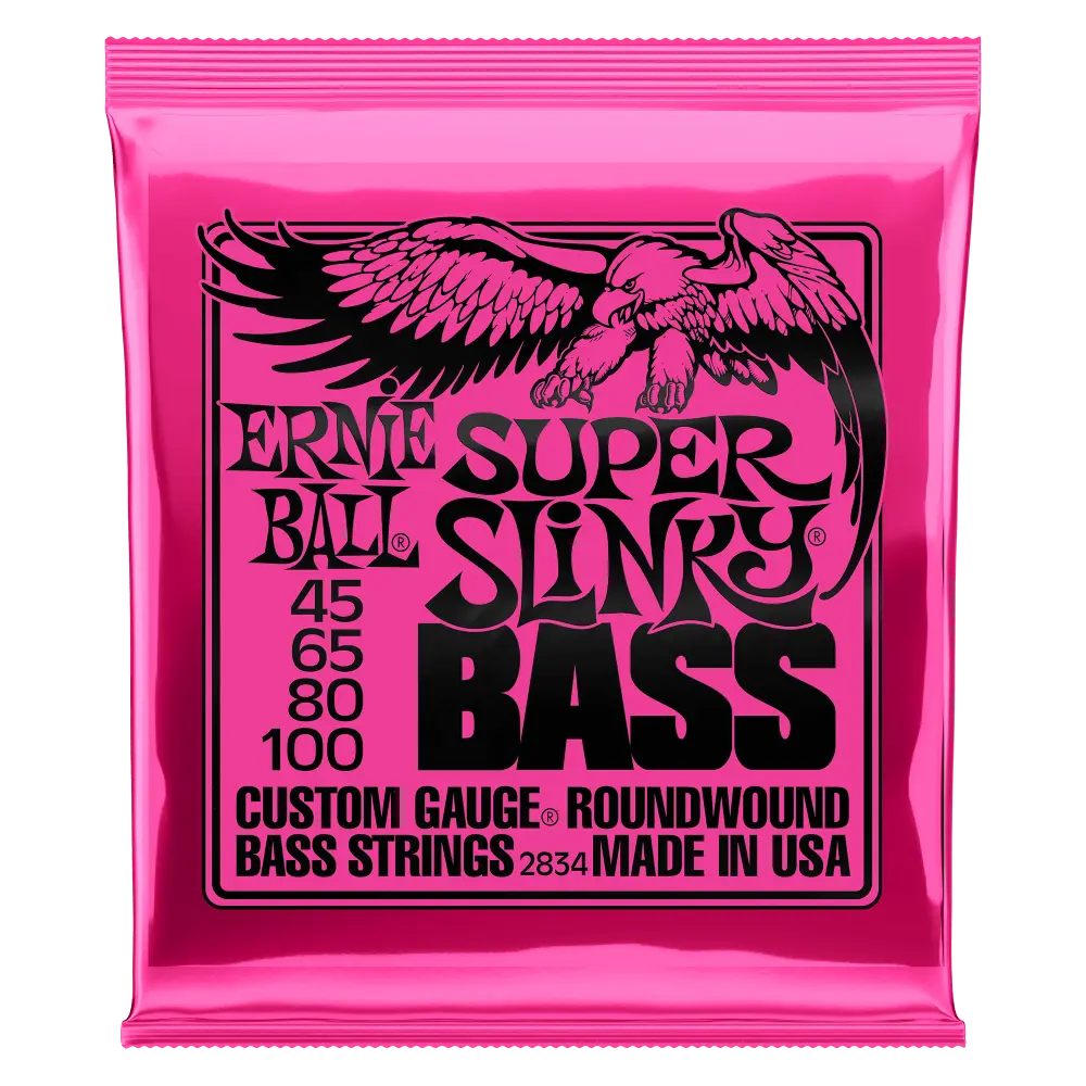[P02834] Ernie Ball P02834 SUPER SLINKY NICKEL WOUND ELECTRIC BASS STRINGS - 45-100 GAUGE