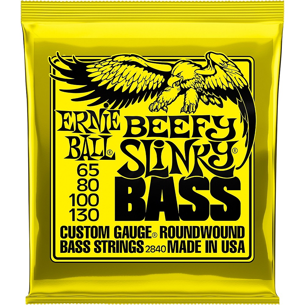 Ernie Ball P02840 BEEFY SLINKY NICKEL WOUND ELECTRIC BASS STRINGS - 65-130 GAUGE