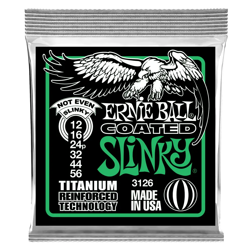 Ernie Ball P03126 NOT EVEN SLINKY COATED TITANIUM RPS ELECTRIC GUITAR STRINGS - 12-56 GAUGE