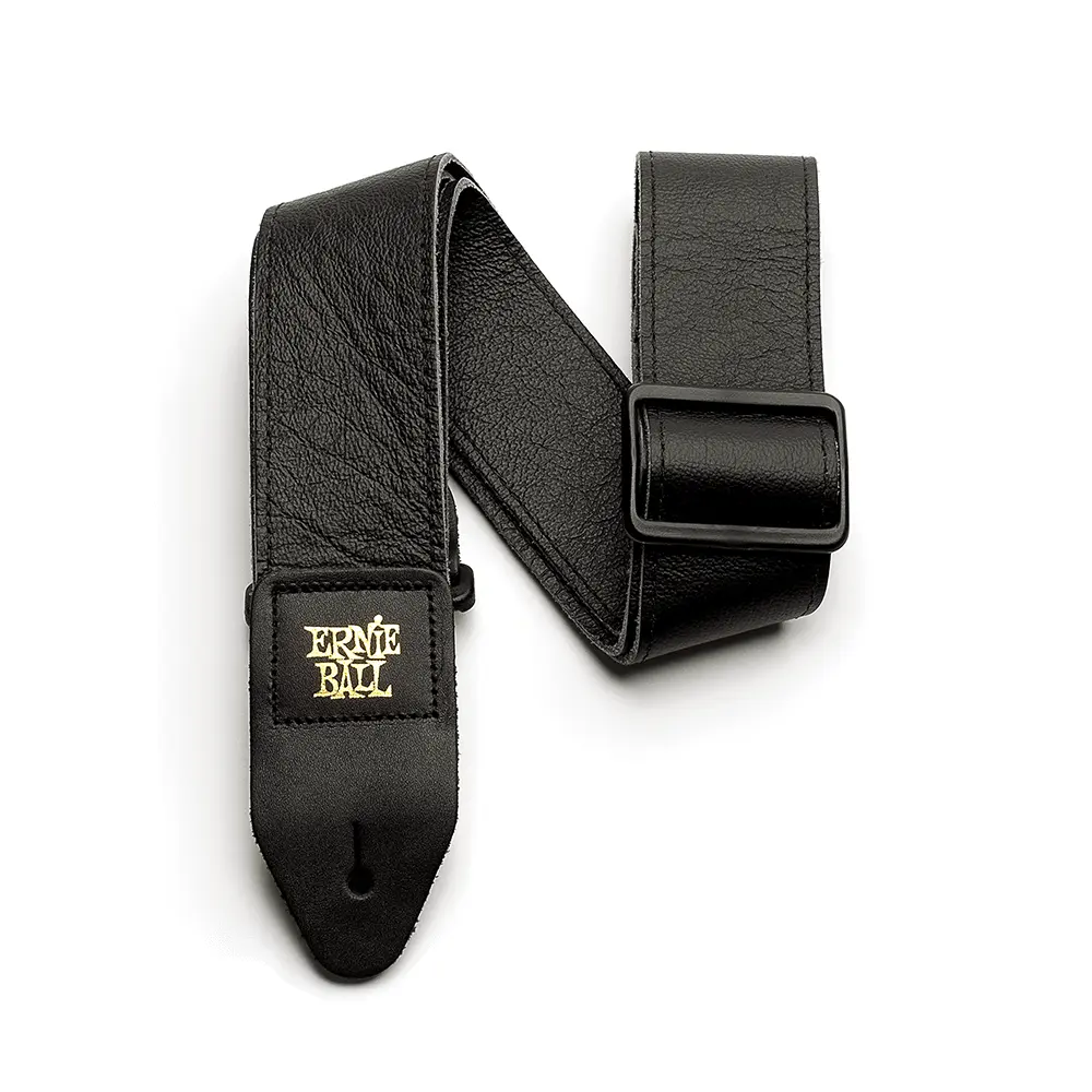 Ernie Ball P04134 2" TRI-GLIDE ITALIAN LEATHER STRAP - BLACK  