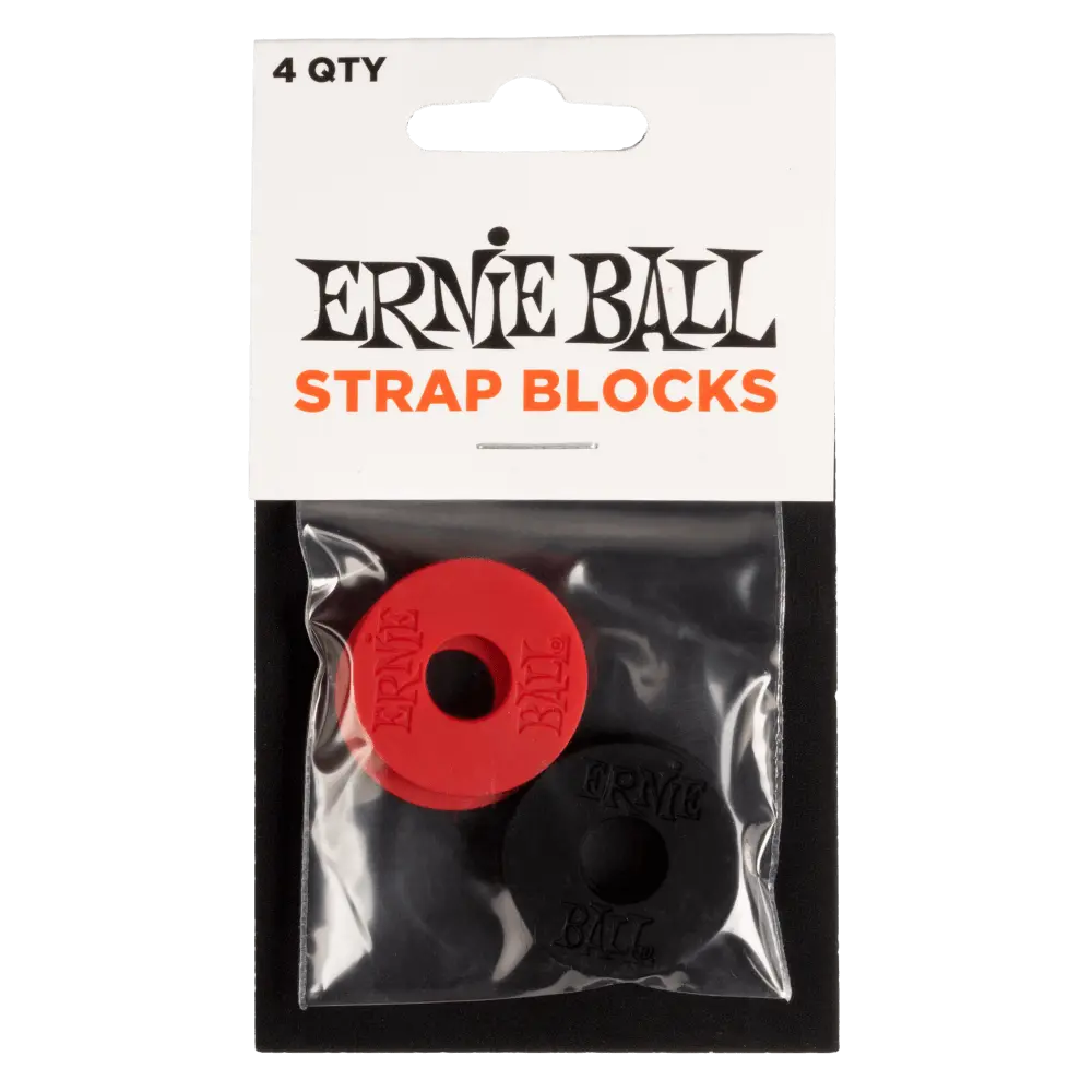 [P04603] Ernie Ball P04603 STRAP BLOCKS 4-PACK - BLACK AND RED