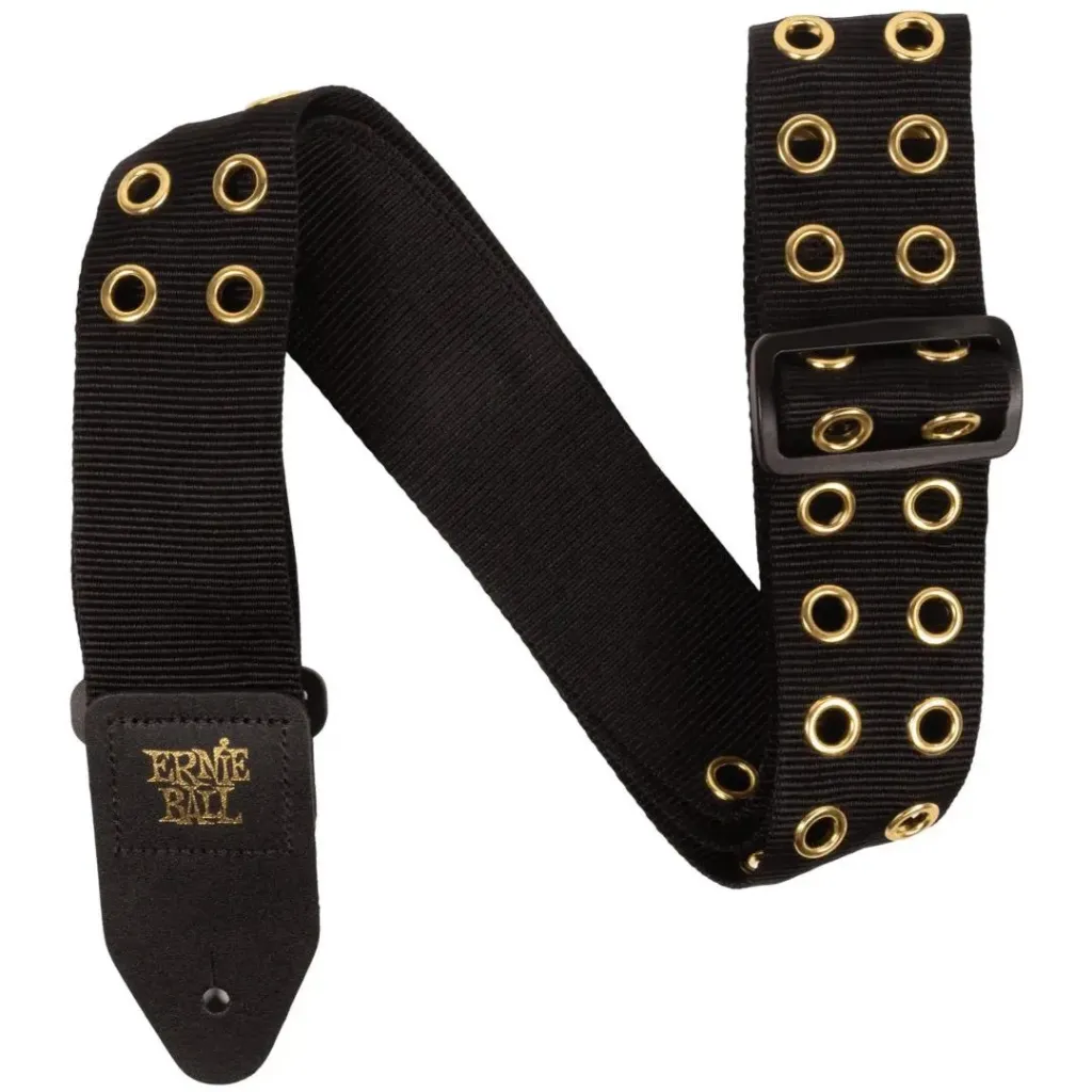 Ernie Ball P05398 PREMIUM GUITAR STRAP/BASS STRAP - HOLE LOTTA METAL GOLD