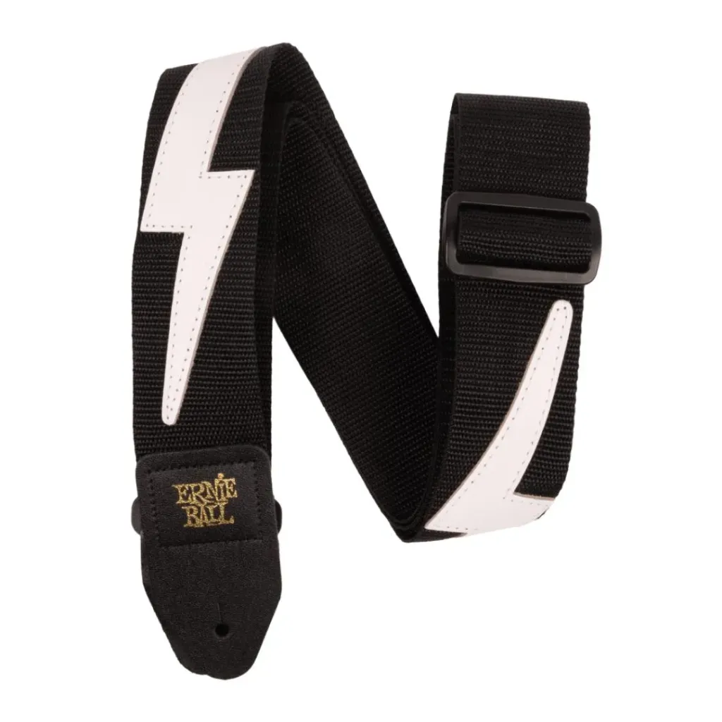 [P05399] Ernie Ball P05399 PREMIUM GUITAR STRAP/BASS STRAP - WHITE LIGHTNING