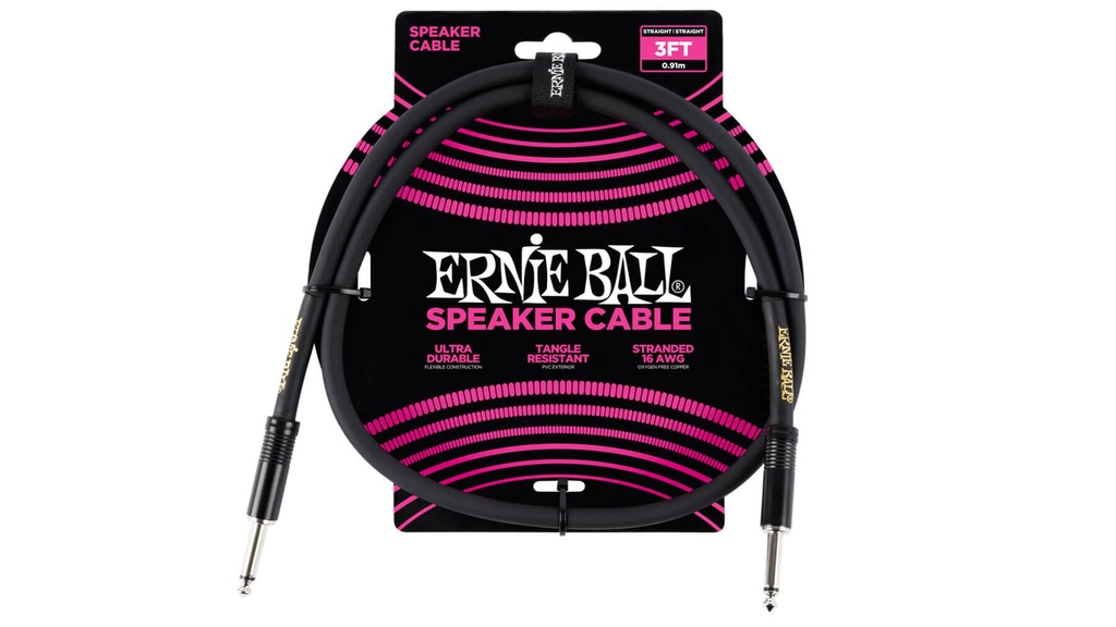 [P06071] Ernie Ball P06071 3' STRAIGHT / STRAIGHT SPEAKER CABLE