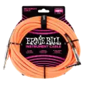 Ernie Ball P06084 18' BRAIDED STRAIGHT / ANGLE INSTRUMENT CABLE - NEON ORANGE