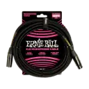 Ernie Ball P06392 20FT BRAIDED MALE FEMALE XLR MICROPHONE CABLE BLACK