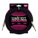 Ernie Ball P06395 ERNIE BALL 18FT BRAIDED STRAIGHT STRAIGHT INST CABLE PURPLE BLACK