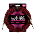 Ernie Ball P06396 ERNIE BALL 18FT BRAIDED STRAIGHT STRAIGHT INST CABLE RED BLACK