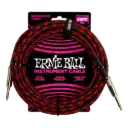 Ernie Ball P06398 ERNIE BALL 25FT BRAIDED STRAIGHT STRAIGHT INST CABLE RED BLACK
