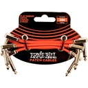 Ernie Ball P06401 3" FLAT RIBBON PATCH CABLE RED 3-PACK