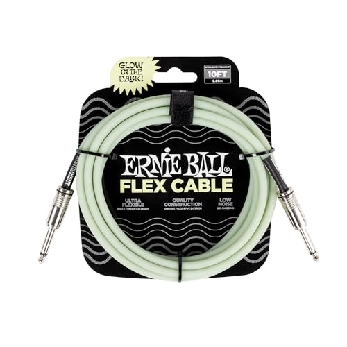 [P06436] Ernie Ball P06436 FLEX INSTRUMENT CABLE STRAIGHT/STRAIGHT 10FT - GLOW IN DARK