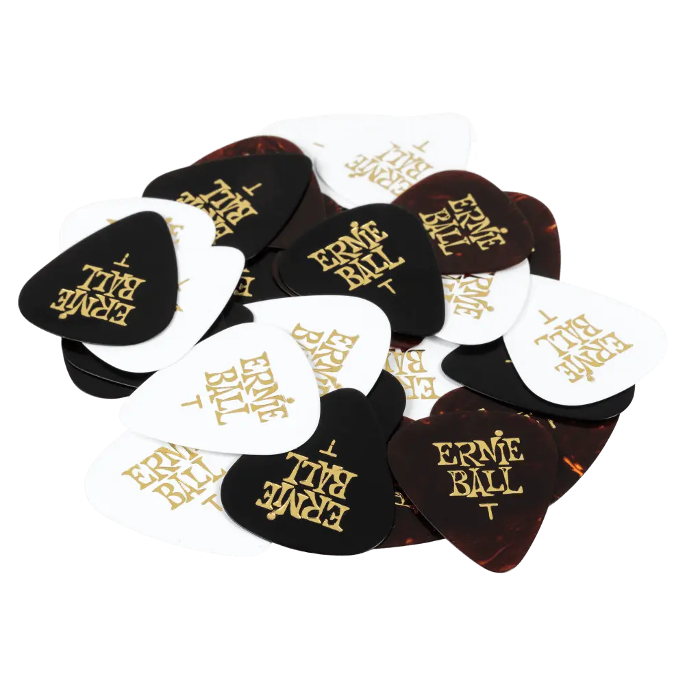Ernie Ball P09176 THIN ASSORTED COLOR CELLULOSE PICKS, BAG OF 12
