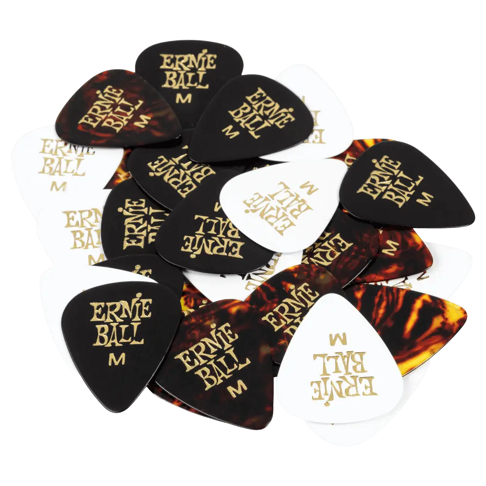 [P09178] Ernie Ball P09178 MEDIUM ASSORTED COLOR CELLULOSE PICKS, BAG OF 12