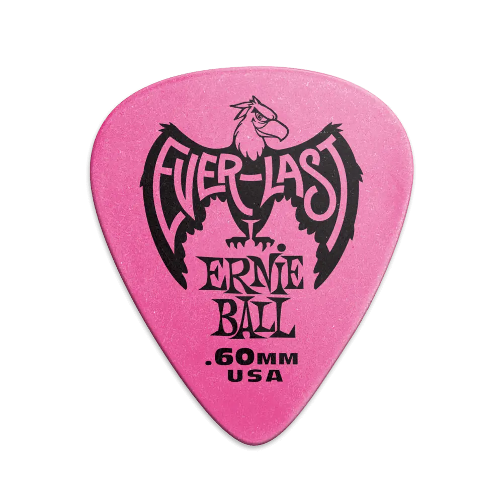 [P09179] Ernie Ball P09179 .60MM PINK EVERLAST PICKS 12-PACK